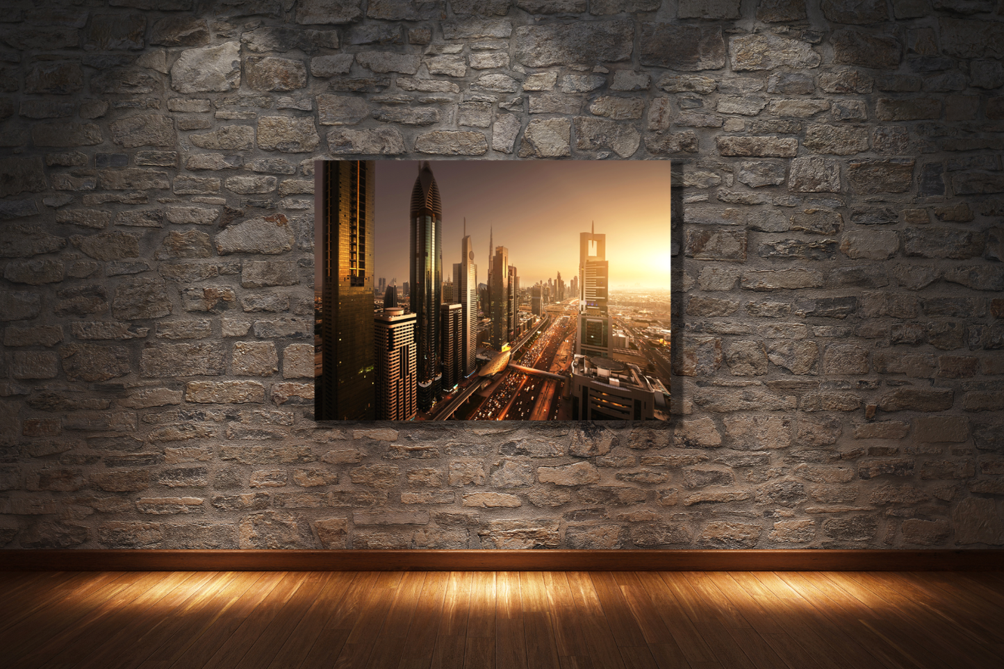 Dubai's Skyline as the Sun Sets