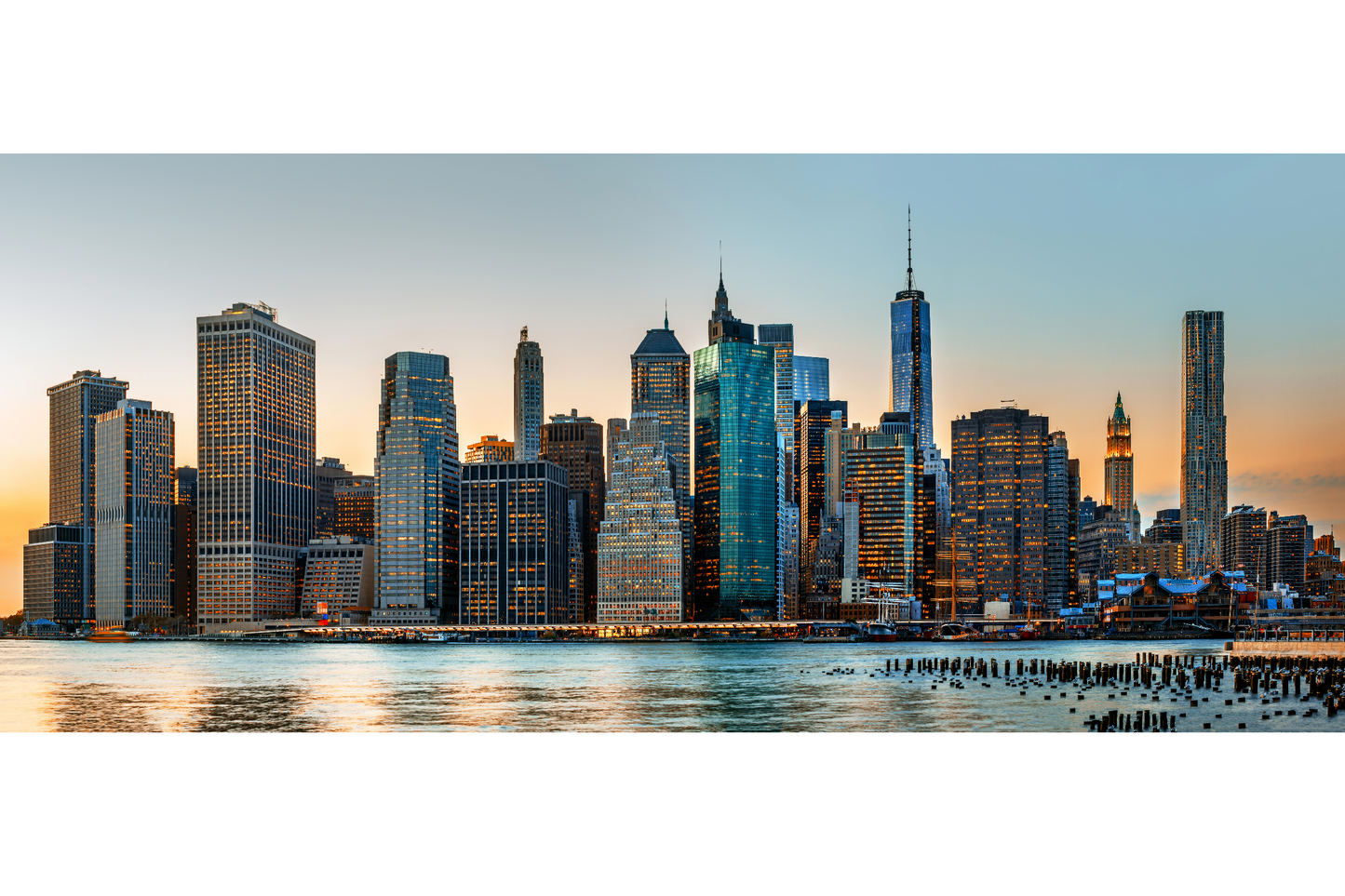 Skyline of Manhattan at Dusk