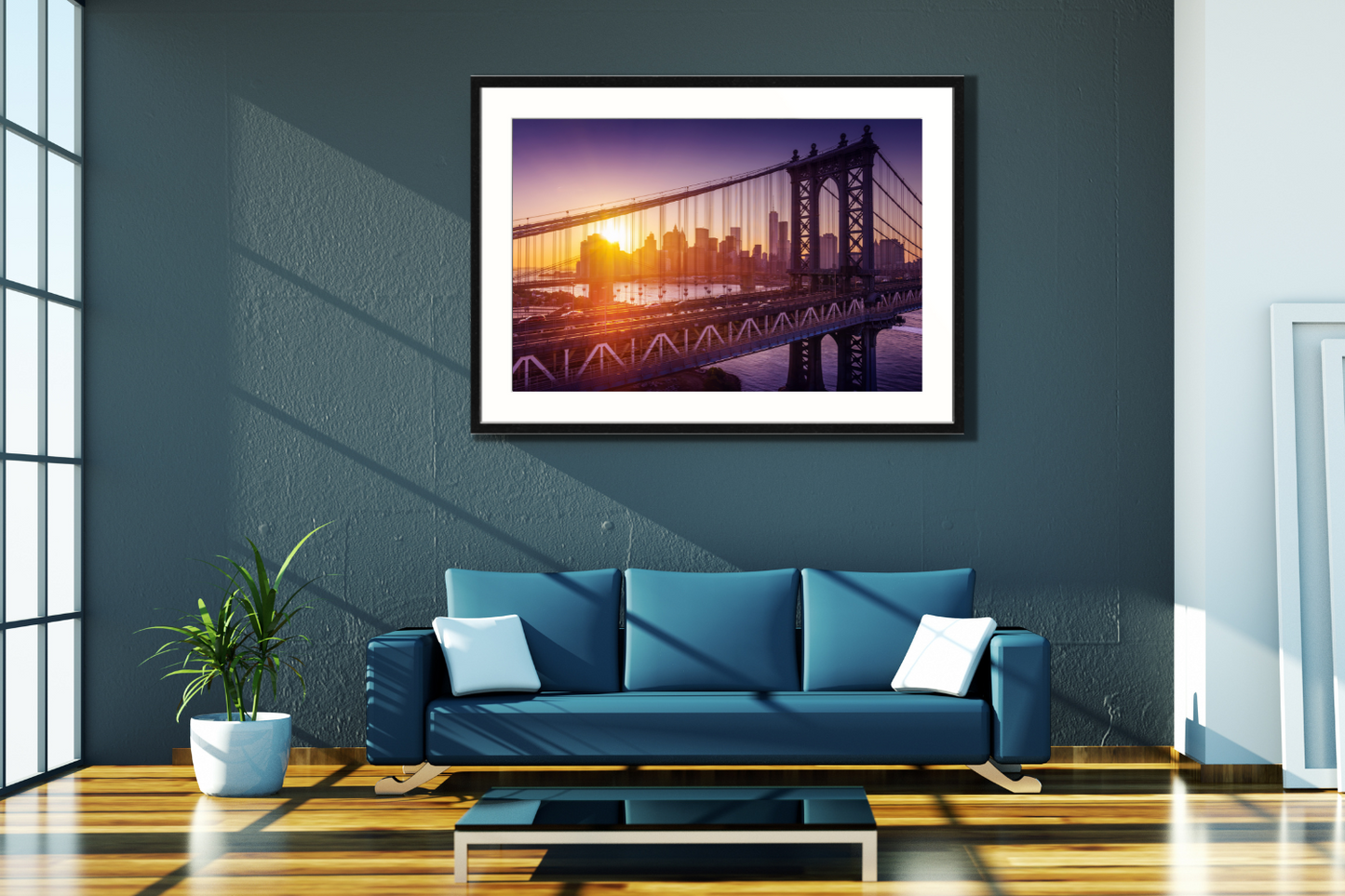 Manhattan Bridge Framed Canvas Picture