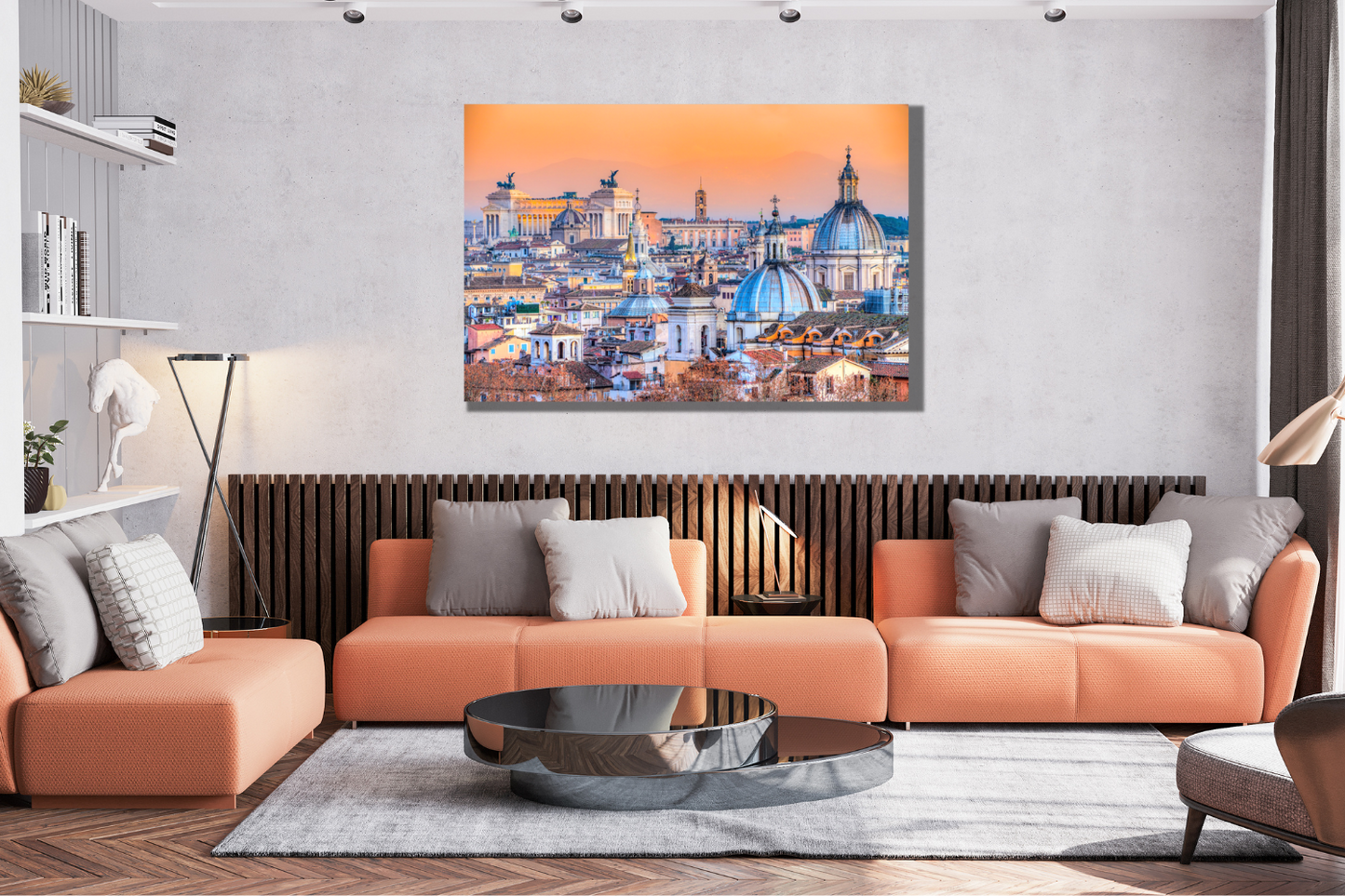 Rome Skyline Canvas Wall Art