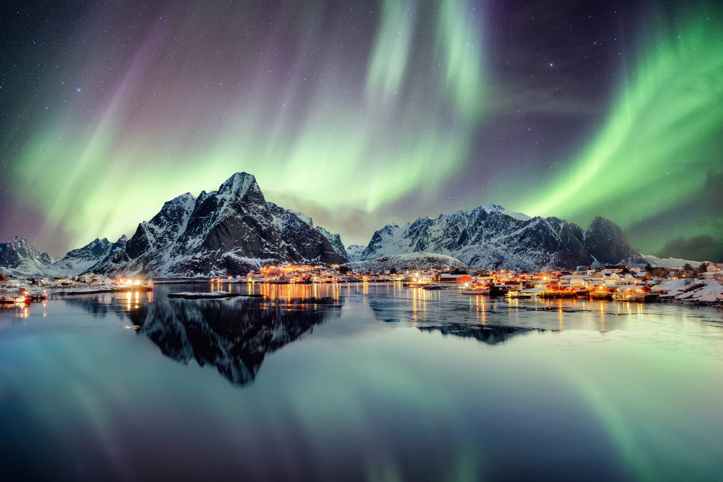 Northern Lights Over the Arctic Mountains