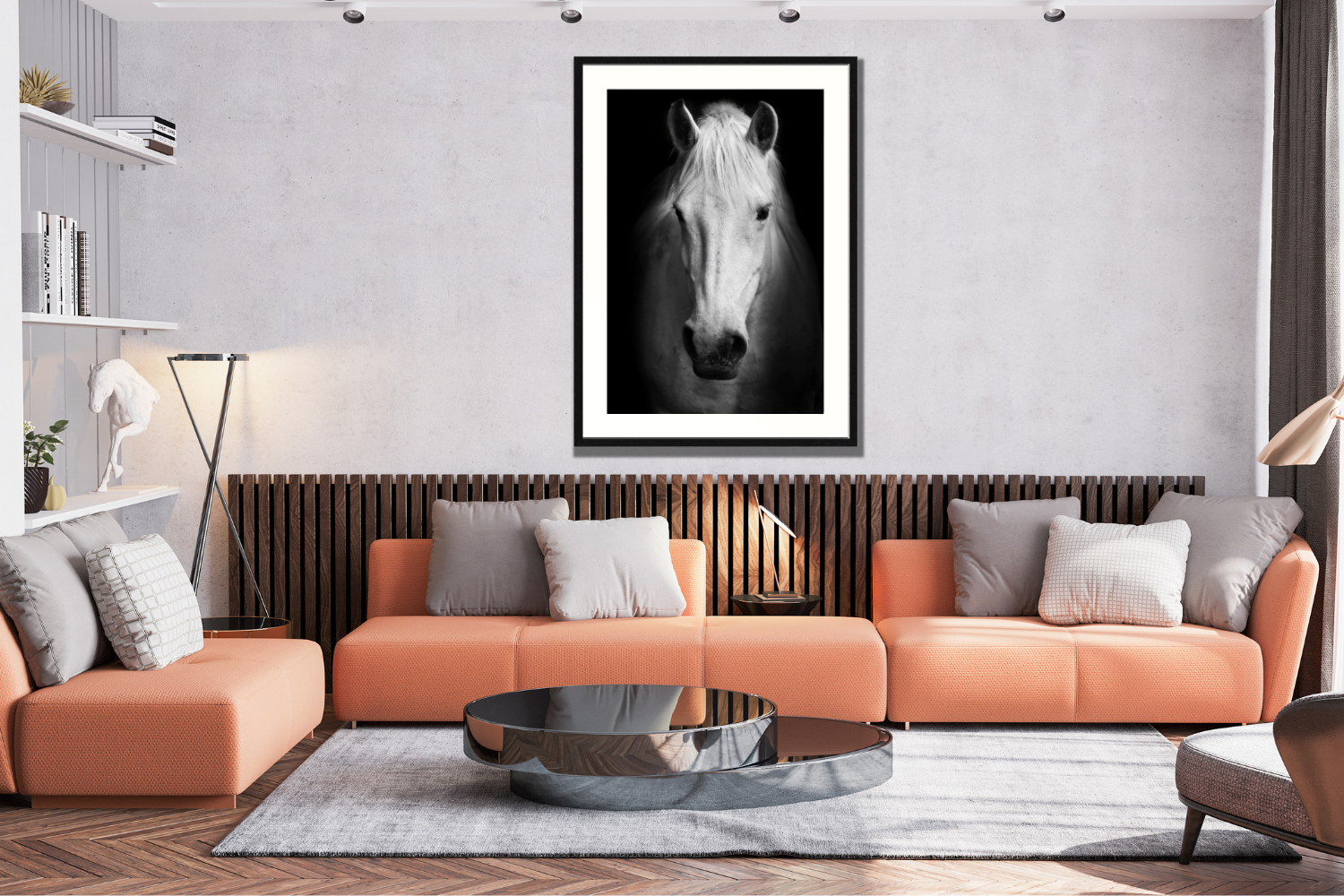 horse framed canvas picture