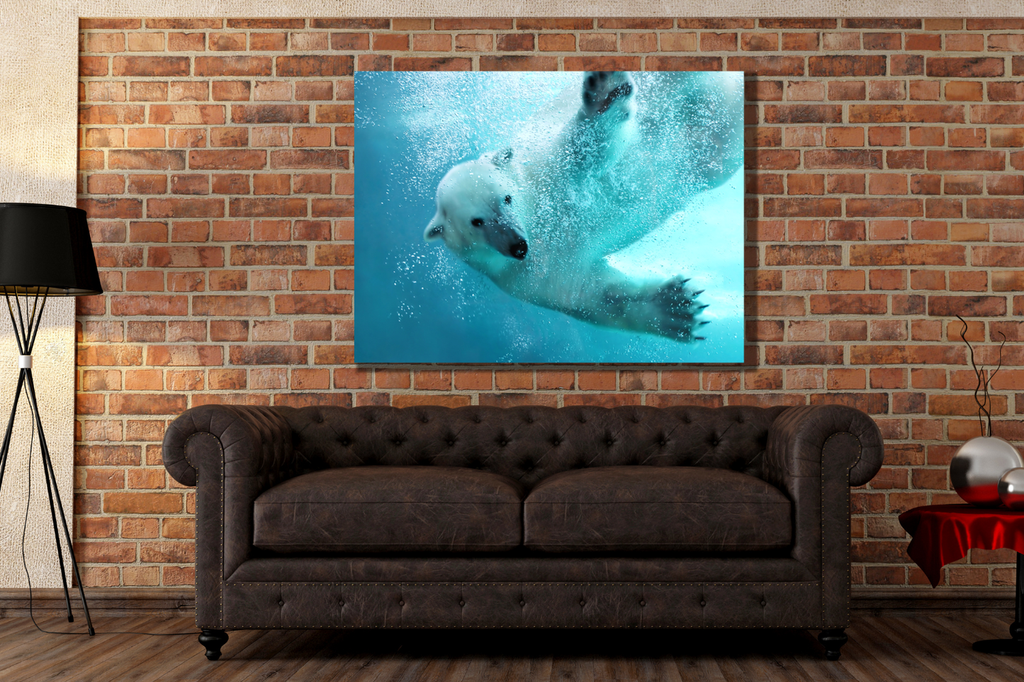 Polar bear canvas wall art