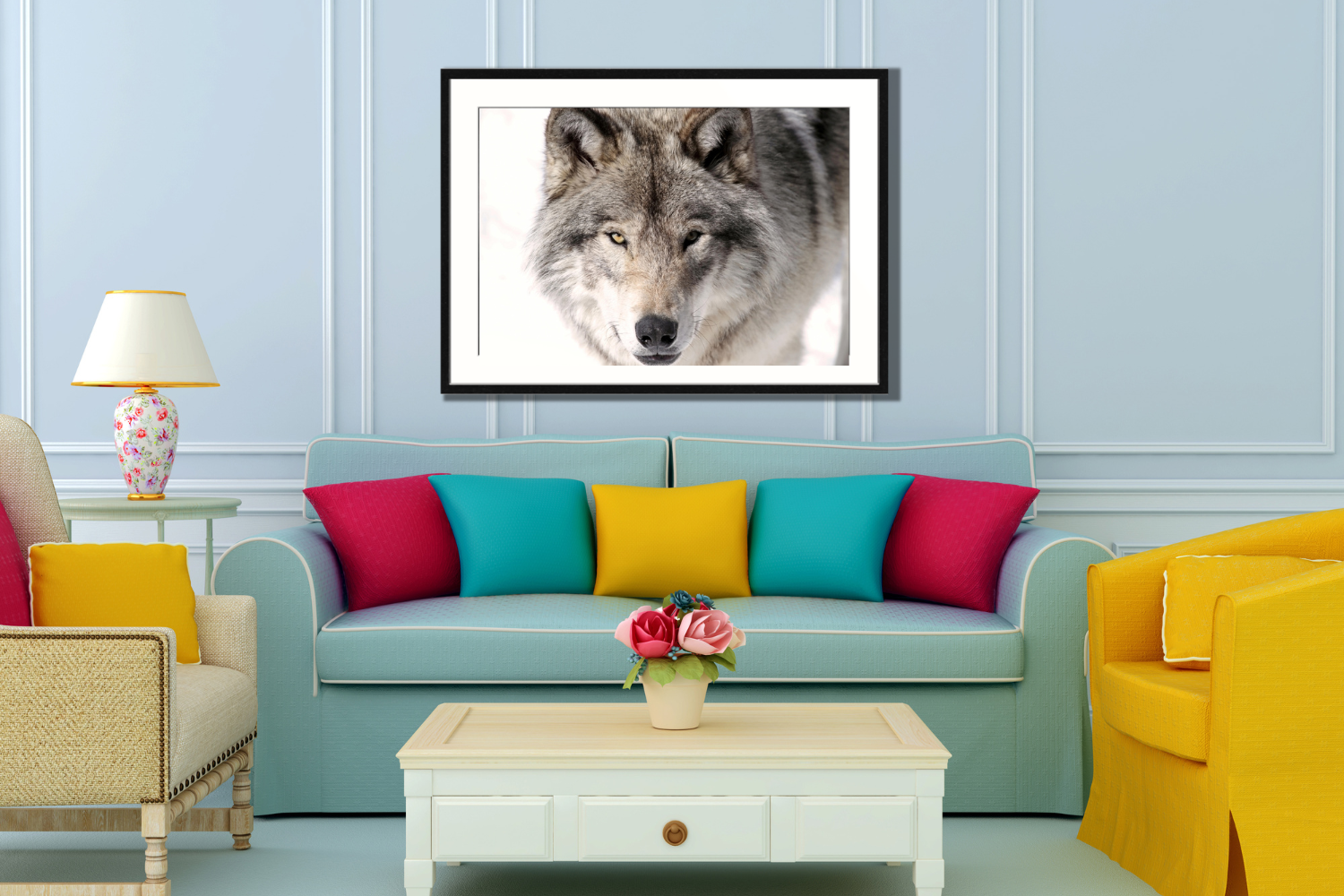 Wolf Framed Canvas picture