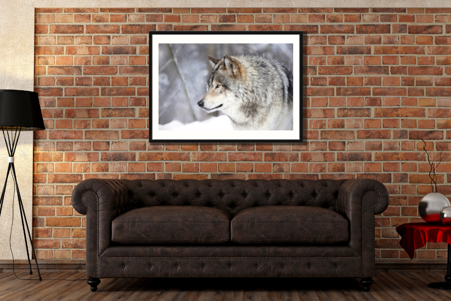 Framed Canvas Wall art wolf