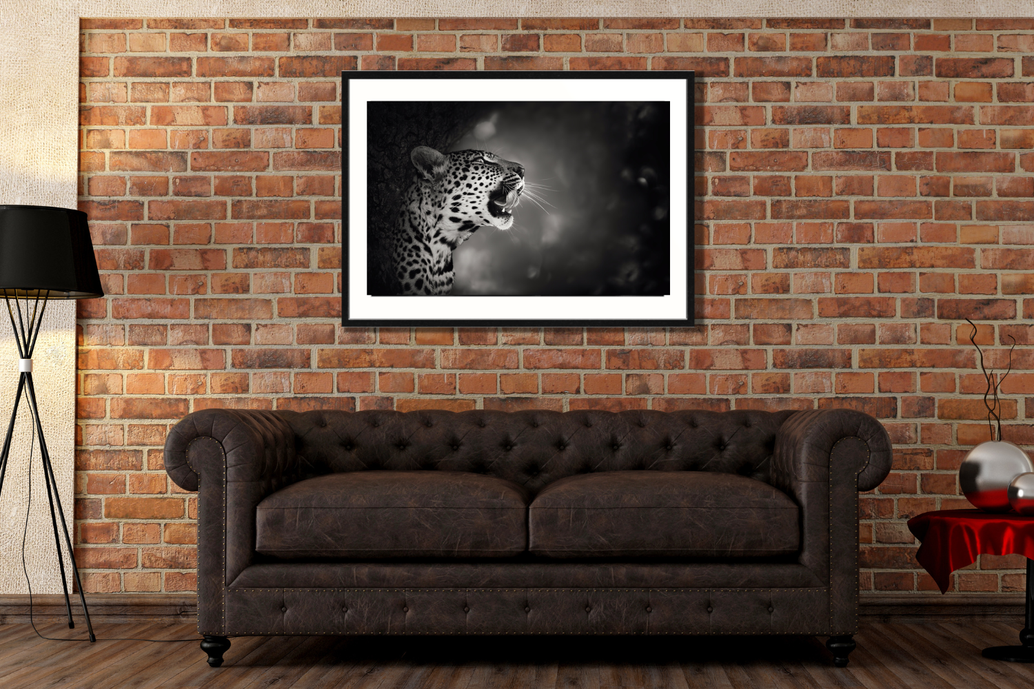 leopard framed canvas picture