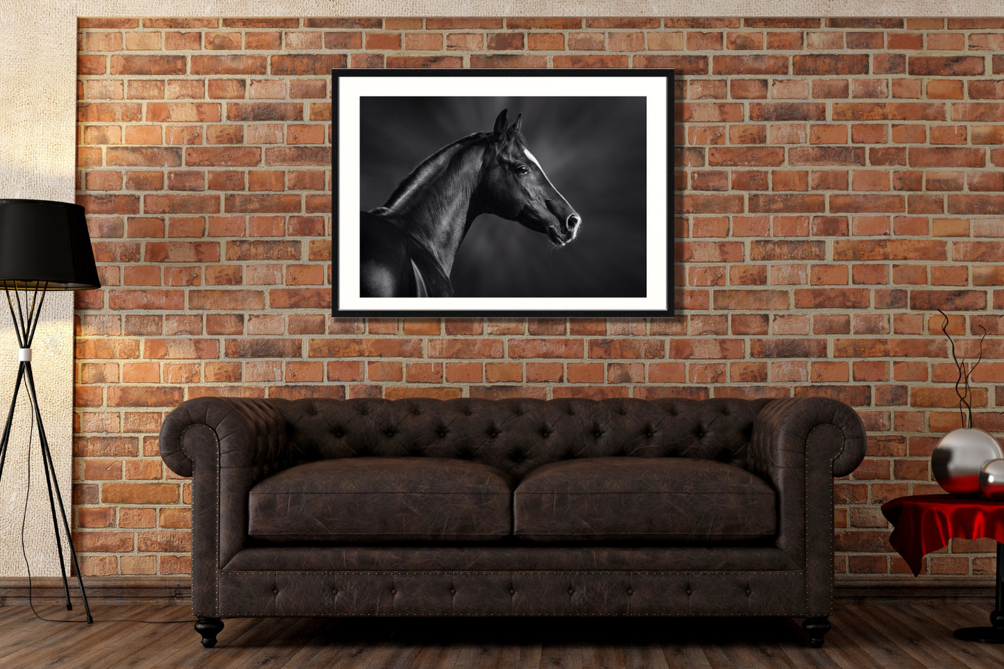 horse framed canvas picture