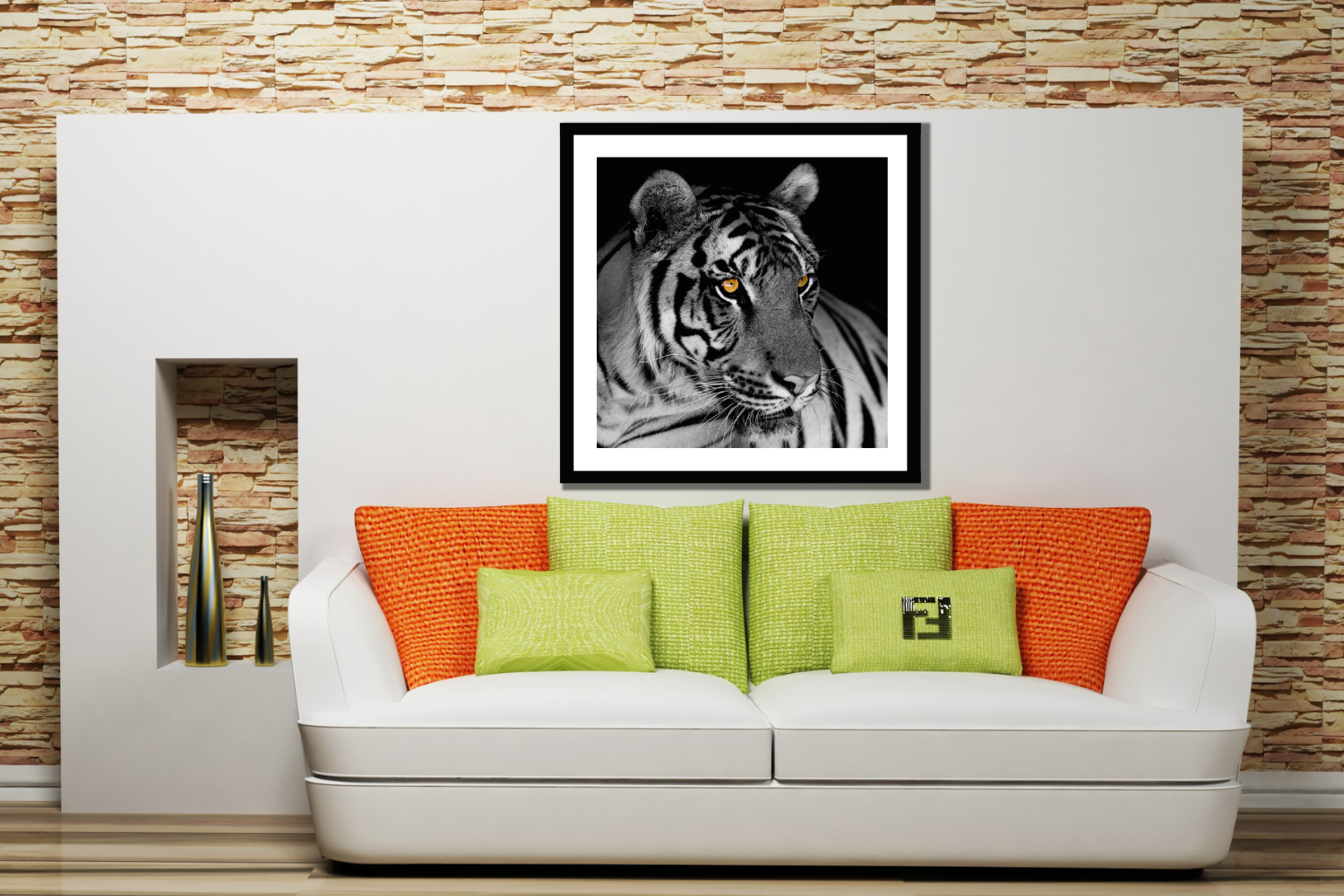 Tiger canvas wall art framed