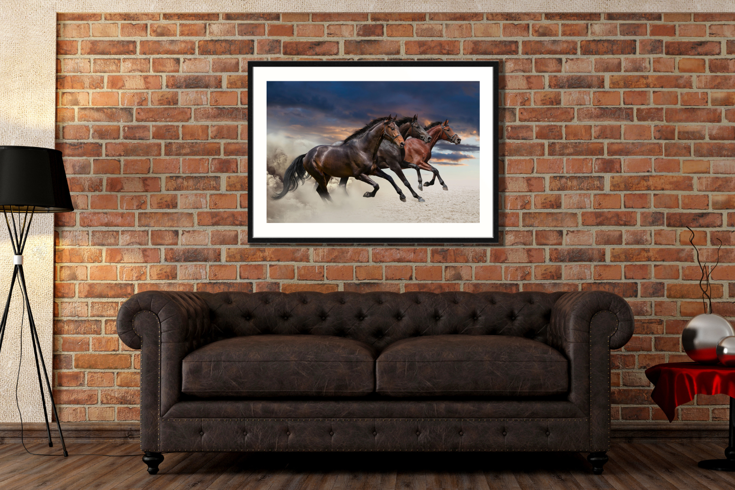 horse framed canvas wall art