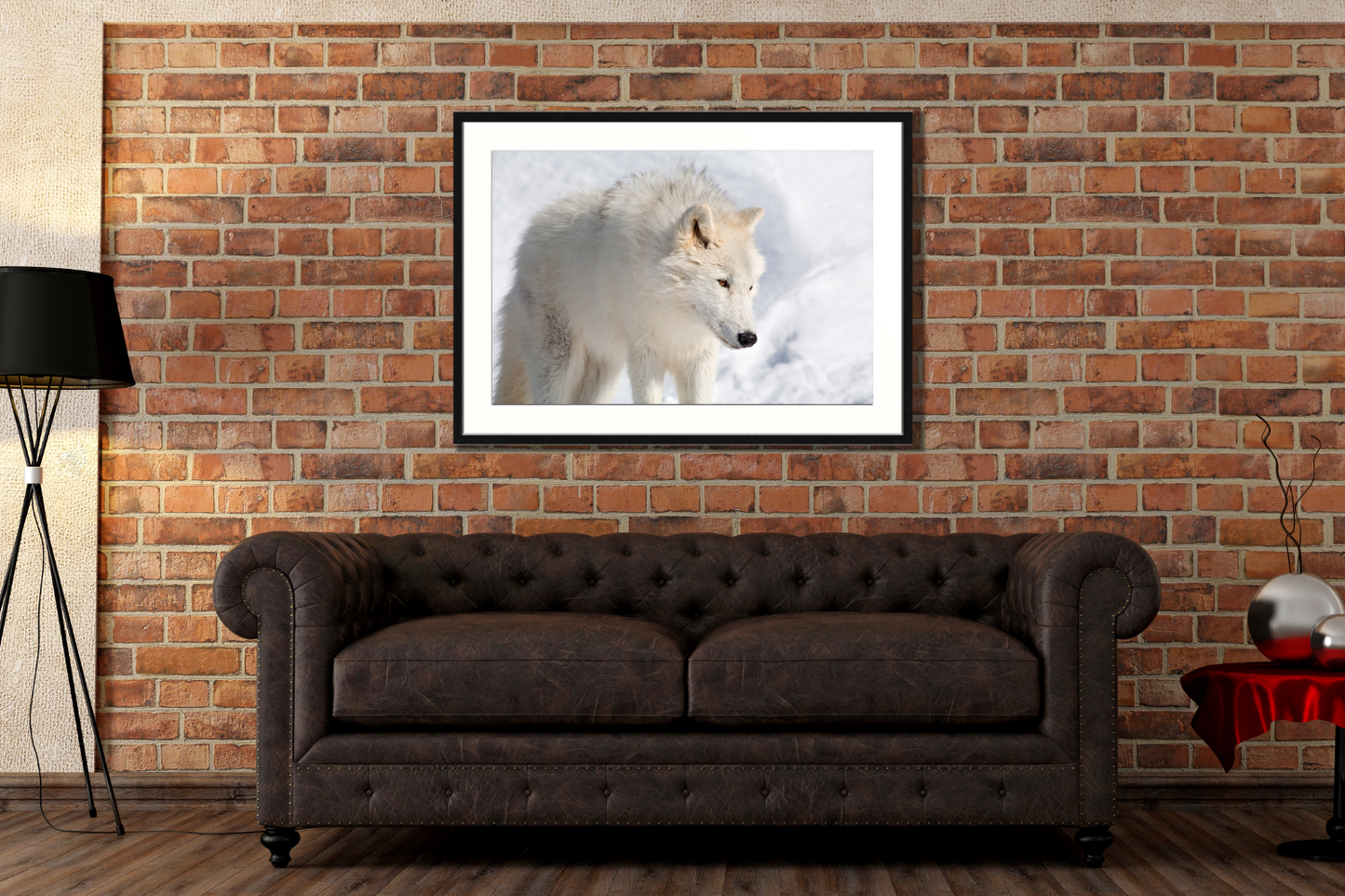 framed canvas wolf wall art